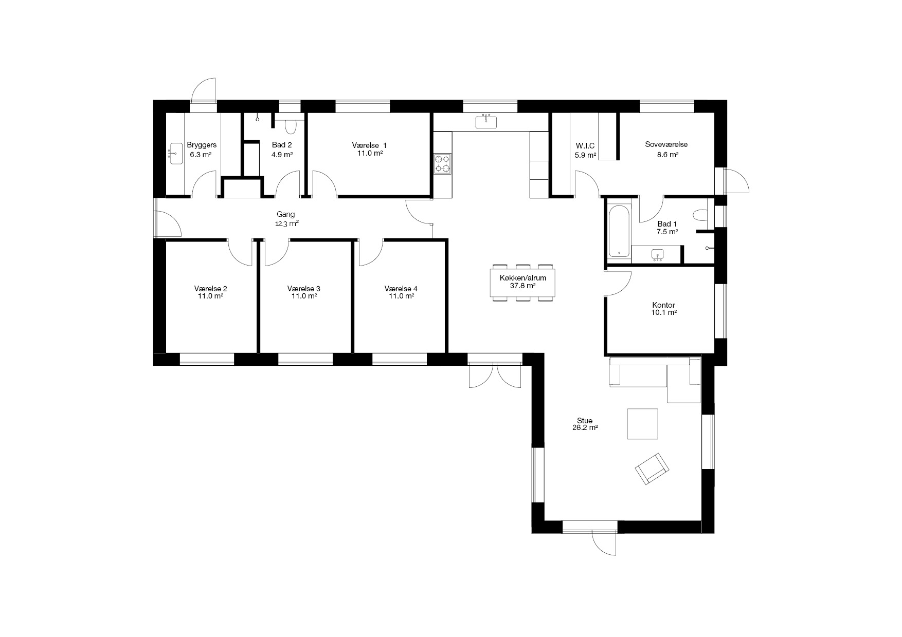 Byg et vinkelhus med plads til hele familien